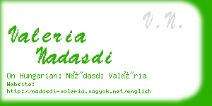 valeria nadasdi business card